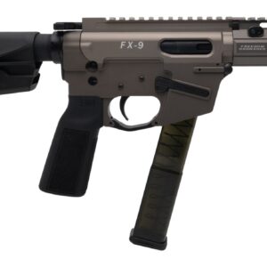 Freedom Ordance FX9P4E-FDE FX9P Elite 9mm Luger 4" Black Nitride Threaded Barrel, Flat Dark Earth Anodized Aluminum Receiver w/Picatinny Rail, M-LOK Handguard, Black Polymer SB Tactical SBA5 Brace, Bl