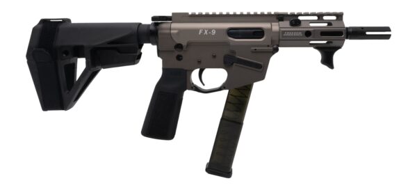 Freedom Ordance FX9P4E-FDE FX9P Elite 9mm Luger 4" Black Nitride Threaded Barrel, Flat Dark Earth Anodized Aluminum Receiver w/Picatinny Rail, M-LOK Handguard, Black Polymer SB Tactical SBA5 Brace, Bl — view 1