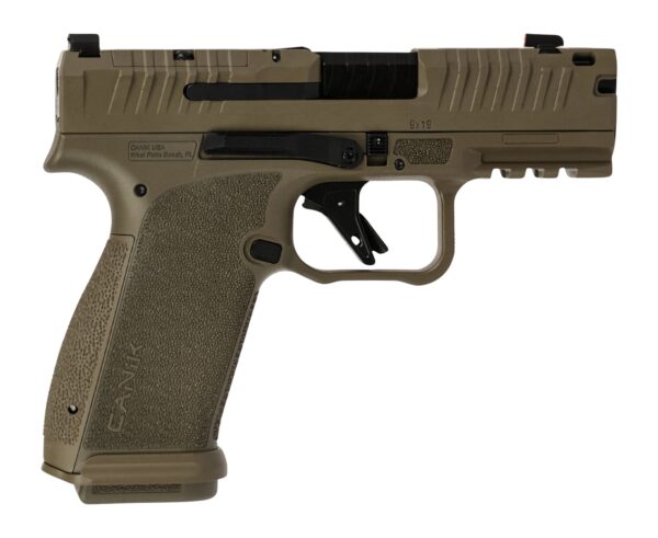 Canik HG8328D-N Mete MC9 Prime 9mm Luger 17+1 3.64" Black Compensated Barrel, Flat Dark Earth Cerakote Steel Optic Ready/Serrated Slide, FDE Polymer Frame w/Picatinny Rail, Textured Grip — view 1