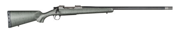 Christensen Arms CA10268315332 Summit TI  Full Size 7mm Rem Mag 3+1, 26" Natural Titanium Steel Threaded Barrel, Natural Titanium Aluminum Receiver, Green w/Black Webbing Fixed Sporter Stock — view 1