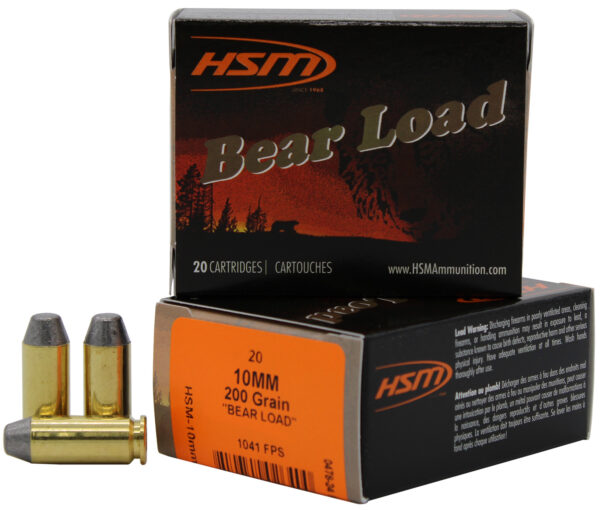 HSM 10MM9N20 Bear Load  10mm Auto 200 gr Lead Round Nose Flat Point 20 Per Box/ 20 Case — view 1