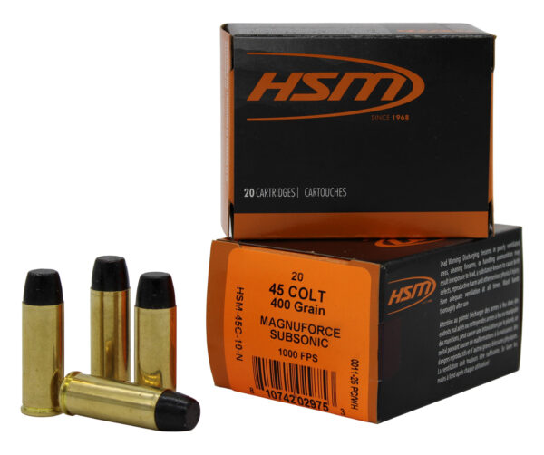 HSM 45C10N   45Colt Subsonic 400gr Hard Cast Long Flat Nose 20 Per Box/20 Case — view 1