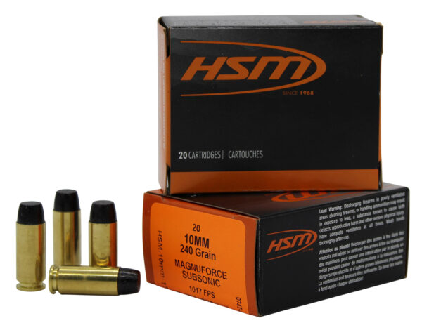 HSM 10MM17N   10mmAuto Subsonic 240gr Hard Cast Long Flat Nose 20 Per Box/20 Case — view 1