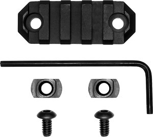GROVTEC RAIL SECTION M-LOK - 2.2" 5 SLOT ALUMINUM BLACK