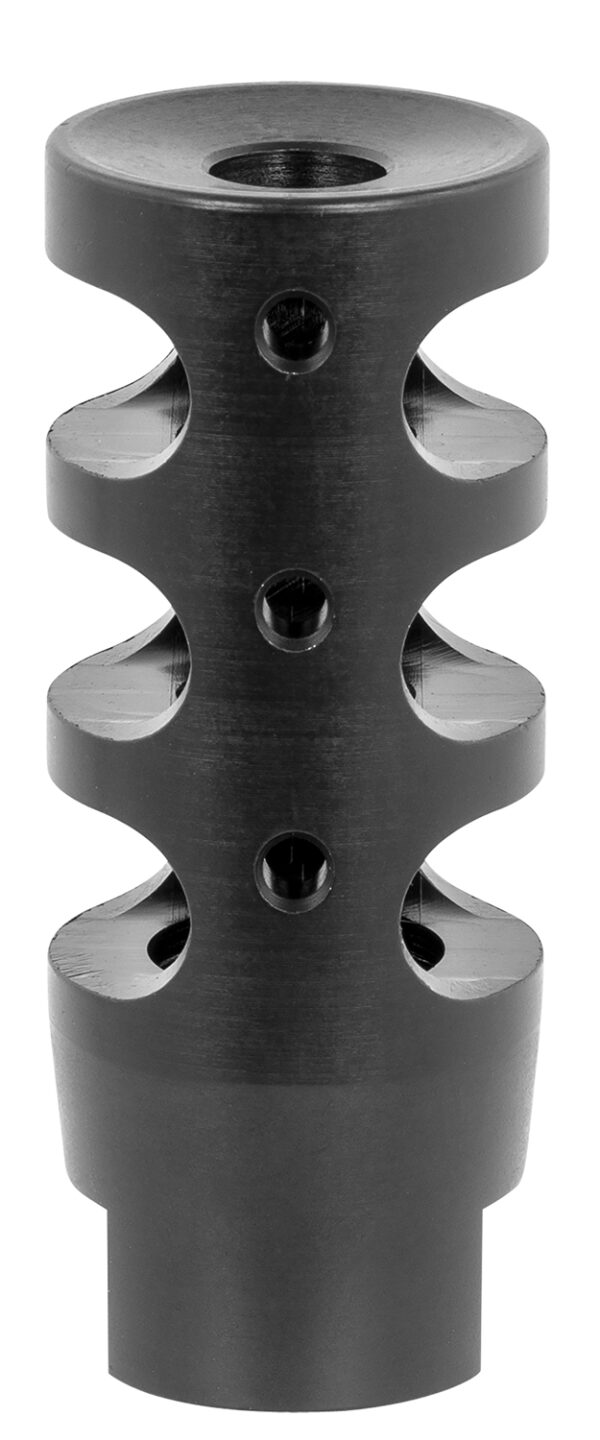 TacFire MZ10023BN Compact Compensator Black Nitride Steel with 5/8"-24 tpi Threads, 2.50" OAL & 1" Diameter for 308 Win AR-10 — view 1