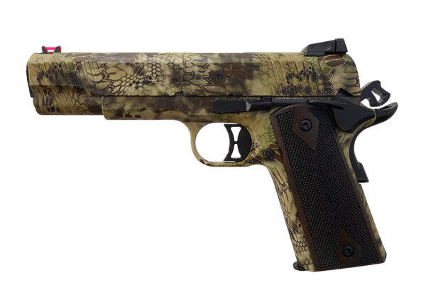 T R Imports 191145CM2 1911 45 ACP 7+1 KT Slide Camo, Walnut Grip — view 1