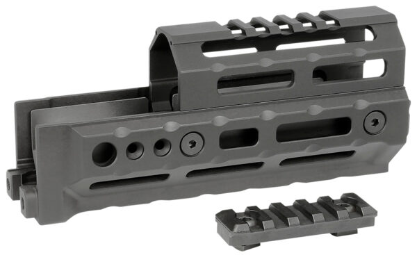 Midwest Industries MIAKALPHA6 Alpha  Drop-in Aluminum Black Hardcoat Anodized 5 Slot Picatinny Rail AK-Platform 6" Long Compatible w/M-LOK — view 1
