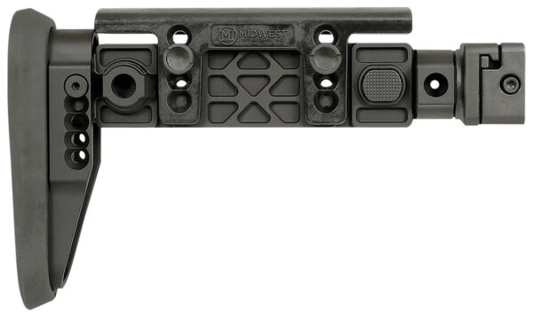 Midwest Industries MIAKALPHAFS Alpha Folding Stock Black Synthetic Side Folding Stock with Adjustable Cheekrest, Compatible w/ 1913 Picatinny Rail Adapter for AK-Platform — view 1