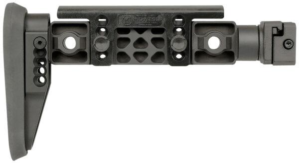 Midwest Industries MIALPHAFBSF Alpha Fixed Beam Black Synthetic Side Folding Stock with Adjustable Cheekrest, Compatible w/ 1913 Picatinny Rail Adapter — view 1