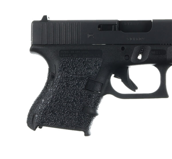 Talon Grips 117R Adhesive Grip  Compatible w/Glock 26/27/28/33/39 Gen4 w/Medium Backstrap, Black Textured Rubber — view 1