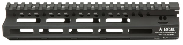 BCM MCMR9556BLK BCMGunfighter MCMR 9" M-LOK, Free-Floating Style Made of Aluminum with Black Anodized Finish for AR-Platform — view 1