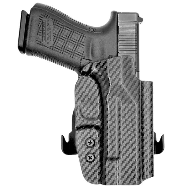 Rounded Gear GLK192332CFRHOWBPDL  Paddle Holster OWB Black Carbon Fiber Kydex Fits Glock 19 Right Hand — view 1