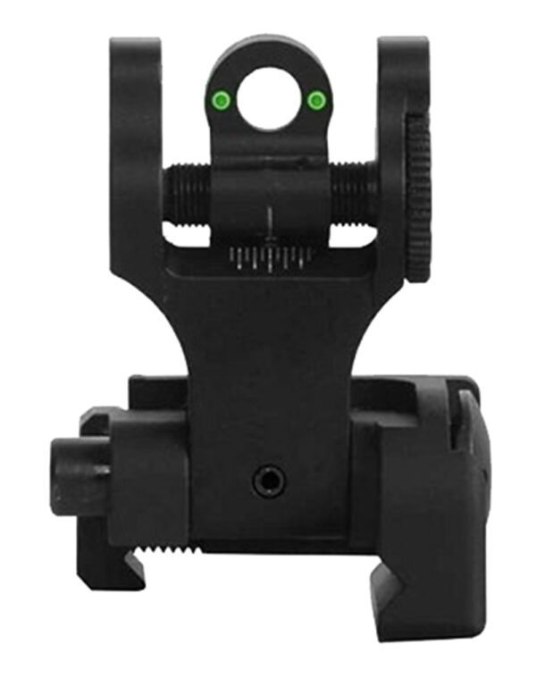 Troy Ind SSIGFBSRTBT00 Tritium Rear Folding BattleSight Round  Black Hardcoat Anodized for AR-15 — view 1