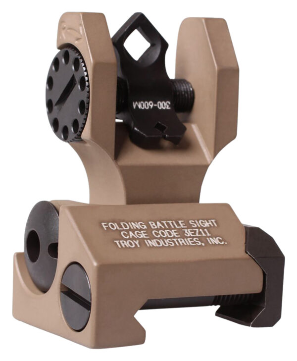 Troy Ind SSIGDOARFFT00 Rear Folding BattleSight Dioptic  Flat Dark Earth Folding for AR-15 — view 1