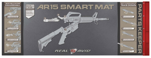 Real Avid AVAR15SM AR-15 Smart Mat Black/Red 43" x 16" AR-15 Diagram Illustration — view 1