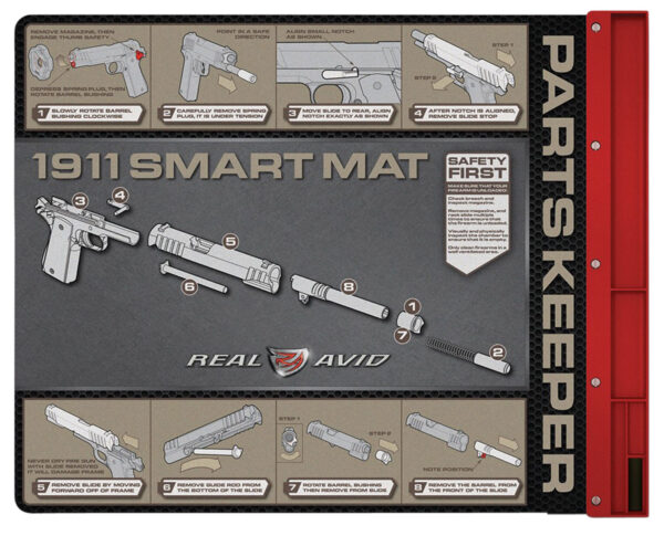 Real Avid AV1911SM 1911 Smart Mat Black/Red 19" x 16" 1911 Diagram Illustration — view 1
