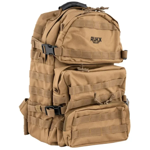 RUKX GEAR TACTICAL 3 DAY BACKPACK TAN (6/CASE) — view 1