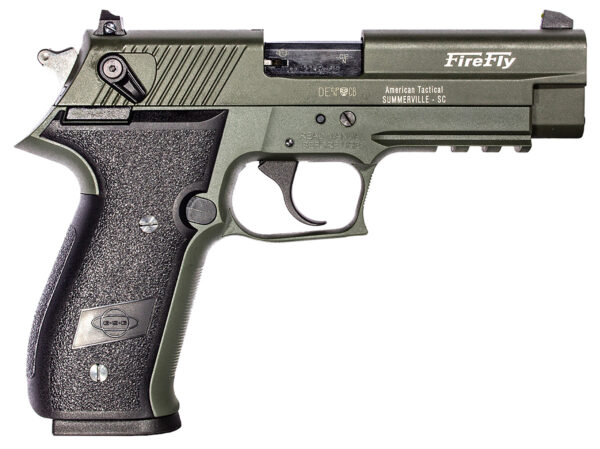 GSG GERG2210FFG FireFly  22 LR 10+1 4" Green Steel Barrel, Serrated Slide, Zinc Alloy w/Accessory Rail Frame, Black Polymer Grip — view 1