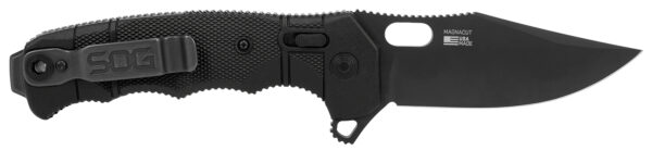 S.O.G SOG12211357 Seal XR 3.90" Folding Clip Point Plain Black MagnaCut Blade, Black Textured GRN/Titanium Handle — view 1