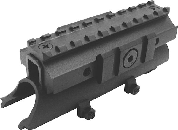 NcStar MTSKS Tri-Rail Receiver Cover SKS Rifle Weaver 4.80" Long Black Anodized See-Thru Aluminum — view 1