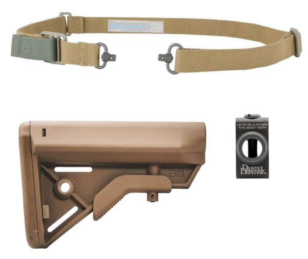 BLUE FORCE ARMY SLING KIT VCAS-PB-125-AA-BK P-RAIL-PB-BK BUTTSTOCK-B5BRAVO-BK COYOTE BROWN — view 1