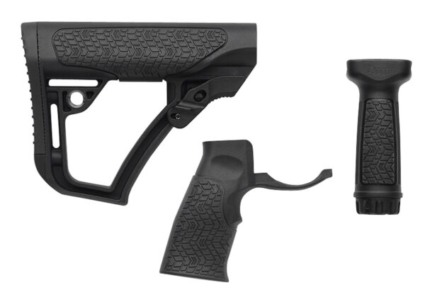 Daniel Defense 2810206145006 Collapsible Buttstock Pistol Grip/Vertical Foregrip AR-15 Black Polymer — view 1