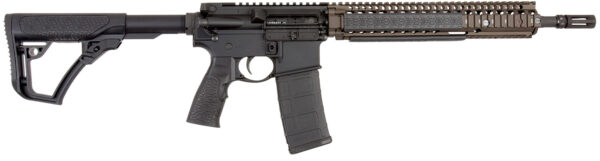 Daniel Defense 0208806027055 DDM4 M4A1 *CA Compliant 5.56x45mm NATO 14" 10+1 Black Hard Coat Anodized 6 Position w/SoftTouch Overmolding Stock with Flat Dark Earth Handguard — view 1