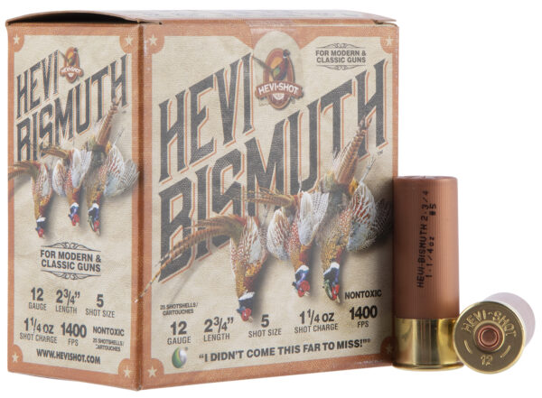 HEVI-Shot HS14715 HEVI-Bismuth Upland 12Gauge 2.75" 1 1/4oz Bismuth 5Shot 25 Per Box/10 Case — view 1