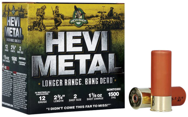HEVI-Metal HS38702 HEVI-Metal Longer Range 12Gauge 2.75" 1 1/8oz 2Shot 25 Per Box/10 Case — view 1