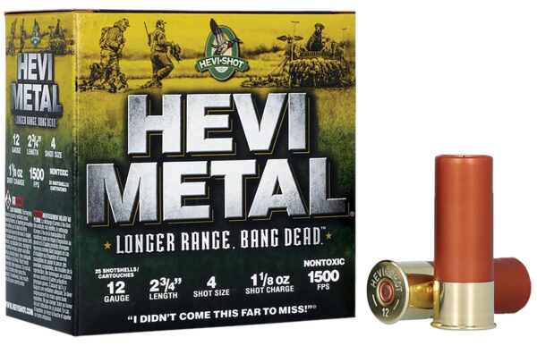 HEVI-Metal HS38704 HEVI-Metal Longer Range 12Gauge 2.75" 1 1/8oz 4Shot 25 Per Box/10 Case — view 1