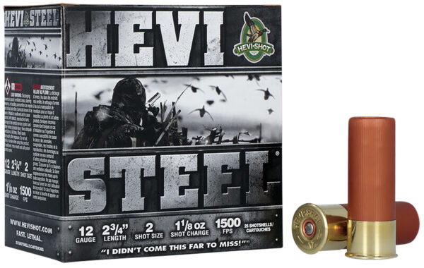 HEVI-Shot HS61222 HEVI-Steel  12Gauge 2.75" 1 1/8oz 2Shot 25 Per Box/10 Case — view 1