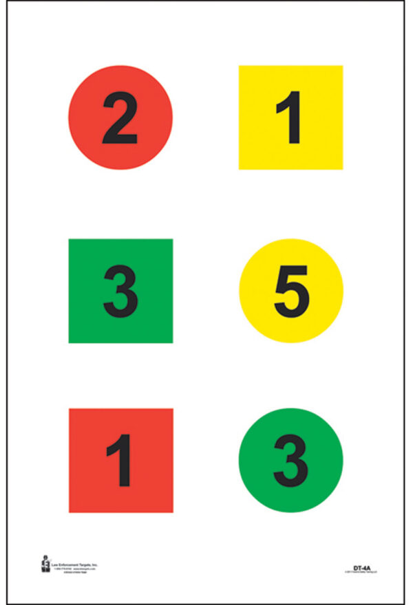 Action Target DT4A100 Training Discretionary Command Circle/Square Paper 23" x 35" Multi-Color 100 Per Box — view 1