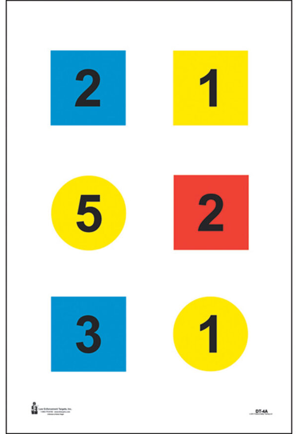 Action Target DT4C100 Training Discretionary Command Circle/Square Paper 23" x 35" Multi-Color 100 Per Box — view 1
