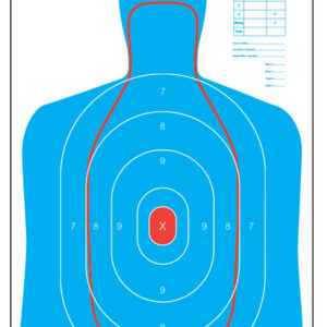 Action Target RCB27EQ100 Qualification B-27E & FBI Q Combo Silhouette Hanging Paper 23" x 35" Blue/White 100 Per Box