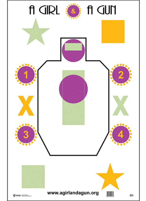 Action Target AGG100 Training A Girl & A Gun IDPA Silhouette Paper 23" x 35" Multi-Color 100 Per Box — view 1