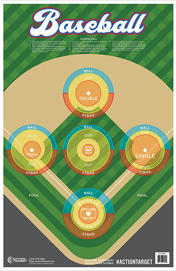 Action Target GSBASE100 Entertainment  Ball Field Paper Hanging 23" x 35" Multi-Color 100 Per Box — view 1