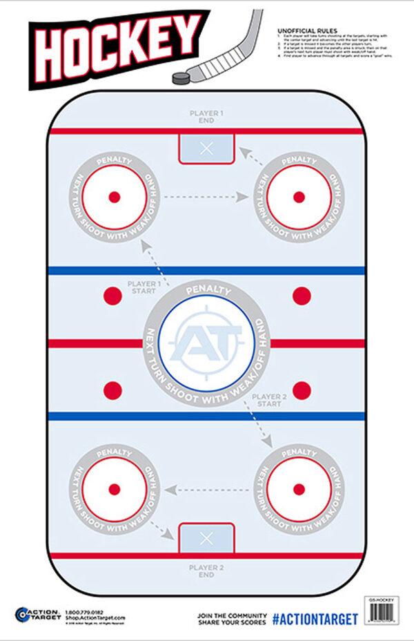 Action Target GSHOCKEY100 Entertainment  Hockey Paper Hanging 23" x 35" Blue/White 100 Per Box — view 1