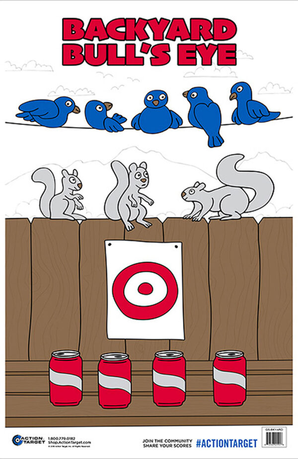Action Target GSBKYARD100 Entertainment  Animals/Cans/Target Paper Hanging 23" x 35" Multi-Color 100 Per Box — view 1