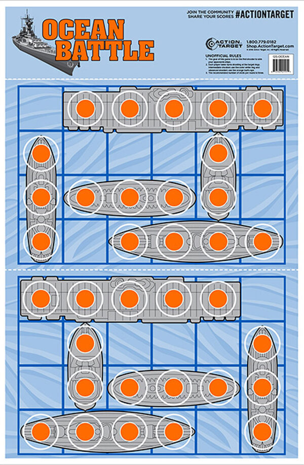 Action Target GSOCEAN100 Entertainment  Ships Paper Hanging 23" x 35" Blue/Red 100 Per Box — view 1