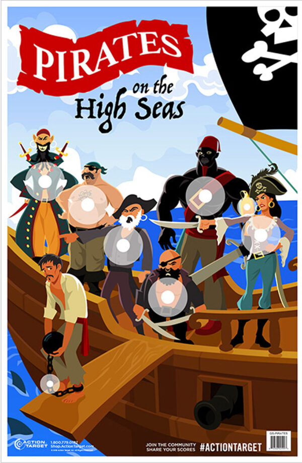 Action Target GSPIRATES100 Entertainment  Pirates/Sailor Paper Hanging 23" x 35" Multi-Color 100 Per Box — view 1