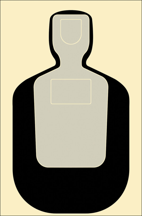 Action Target TQ19100 Qualification Standard Silhouette Paper Hanging 24" x 45" Black/Gray/White 100 Per Box — view 1