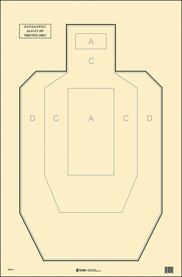 Action Target IPSCP100 Military IPSC/USPSA IPSC Paper Hanging 23" x 35" Black/White 100 Per Box — view 1
