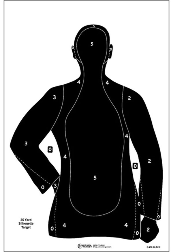Action Target B21EBLACK100 Qualification  Silhouette Paper 23" x 35" Black 100 Per Box — view 1