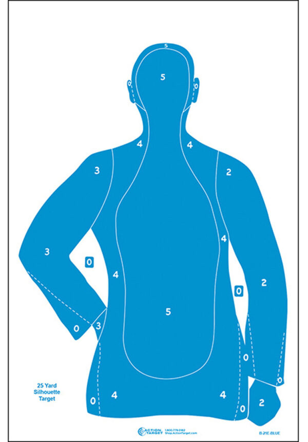 Action Target B21EBLUE100 Qualification  Silhouette Paper Hanging 23" x 35" Blue 100 Per Box — view 1