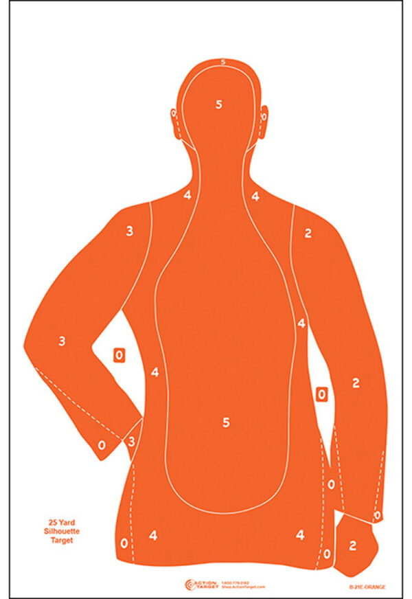 Action Target B21EORANGE100 Qualification  Silhouette Paper 23" x 35" Orange 100 Per Box — view 1