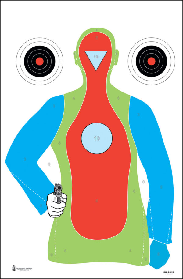 Action Target PRB21E100 Qualification High Visibility Fluorescent Silhouette Paper Hanging 23" x 35" Multi-Color 100 Per Box — view 1