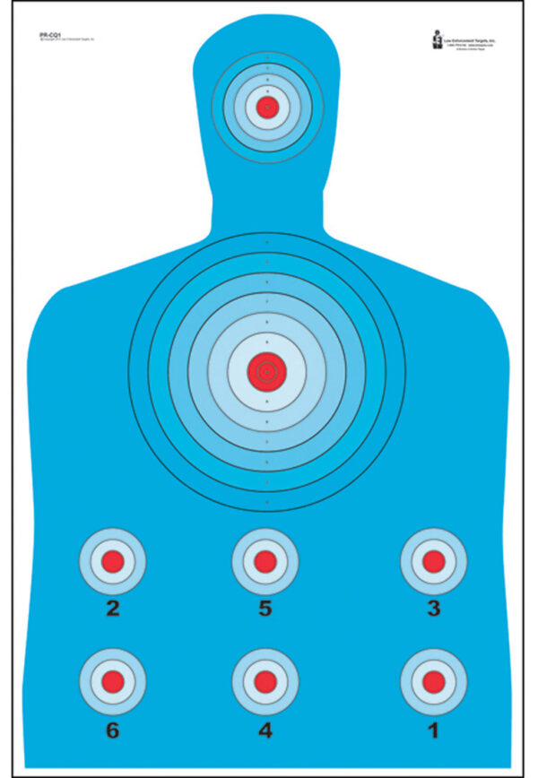 Action Target PRCQ1100 Qualification High Visibility Fluorescent Silhouette Paper 23" x 35" Blue/Red 100 Per Box — view 1