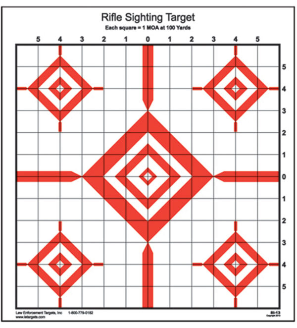 Action Target SI13100 Sighting Advanced Rifle Diamond Paper 100 yds Rifle 14" x 15" Red/White 100 Per Box — view 1