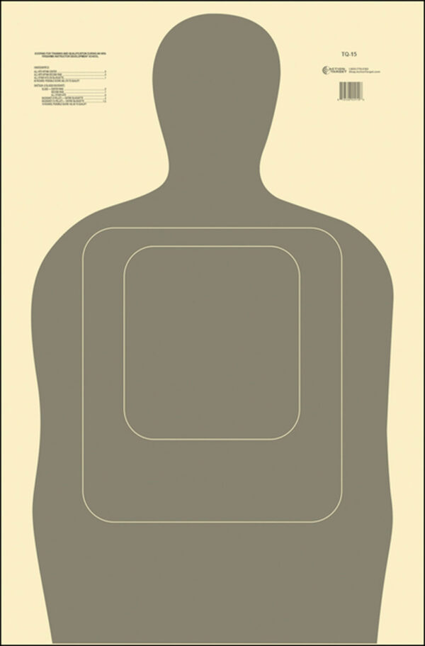 Action Target TQ15GRAY100 Qualification Standard Silhouette Paper Hanging 24" x 45" Gray/White 100 Per Box — view 1