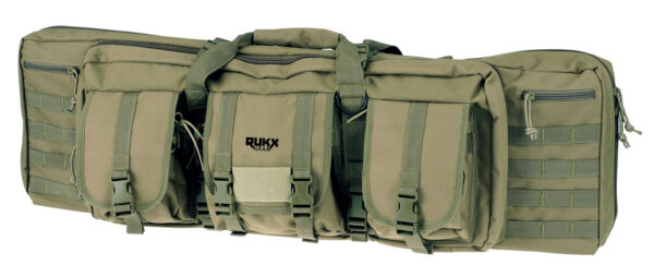 Rukx Gear ATICT36DGG Tactical Double Gun Case 36" Water Resistant Green 600D Polyester w/ Non-Rust Zippers Reinforced Velcro & Adjustable Back Straps — view 1